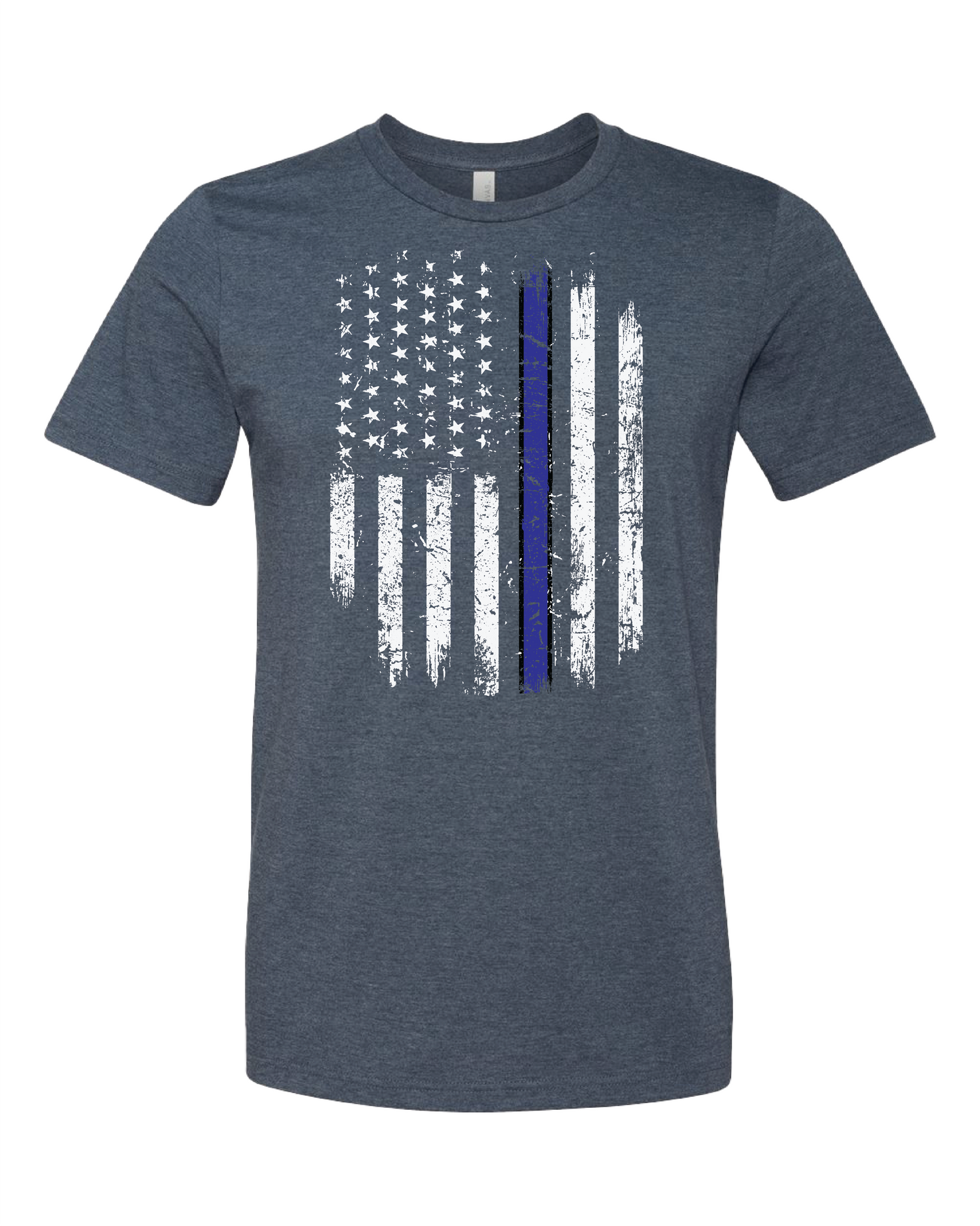 American Flag Distressed T-Shirt | Thin Blue Line