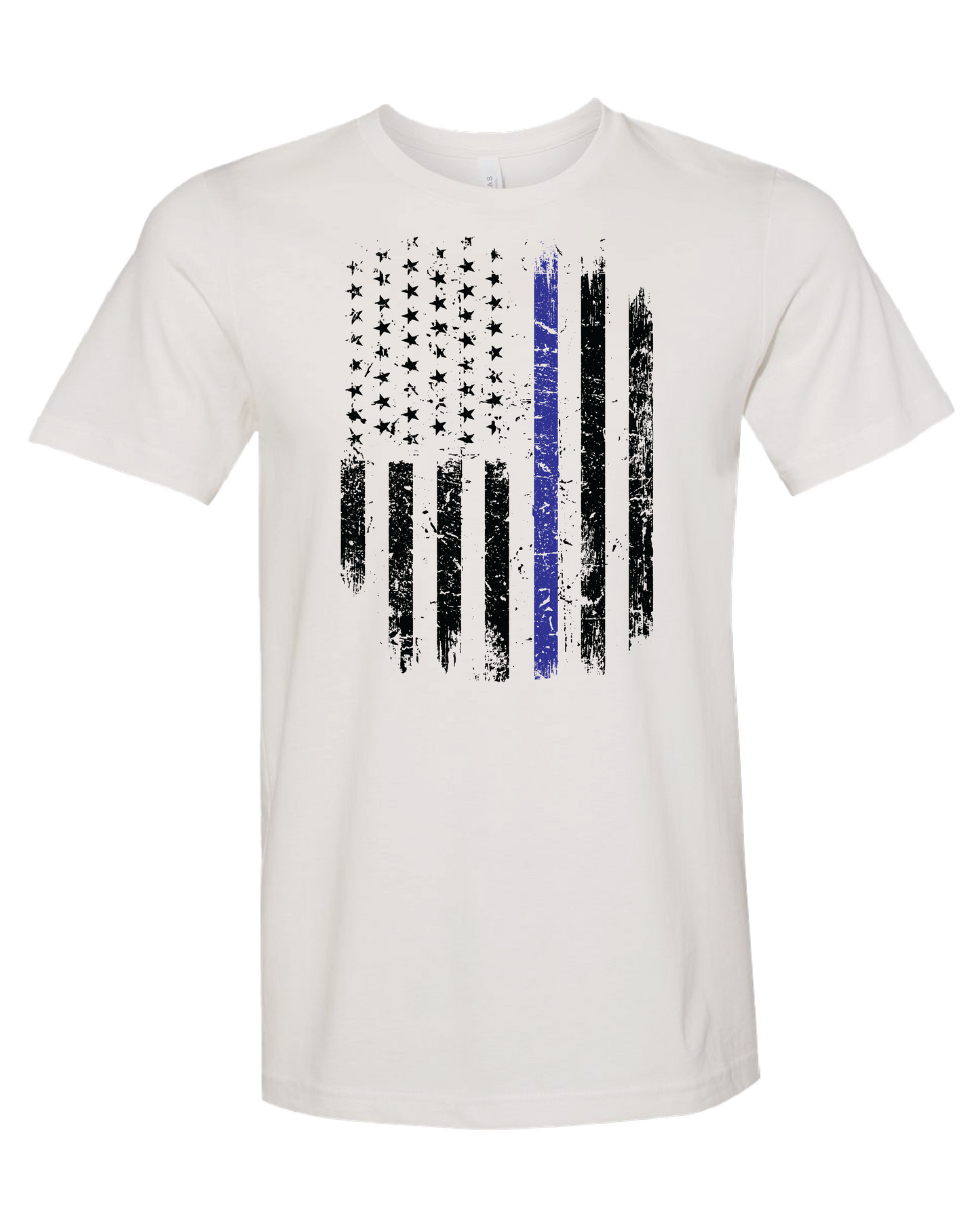 American Flag Distressed T-Shirt | Thin Blue Line