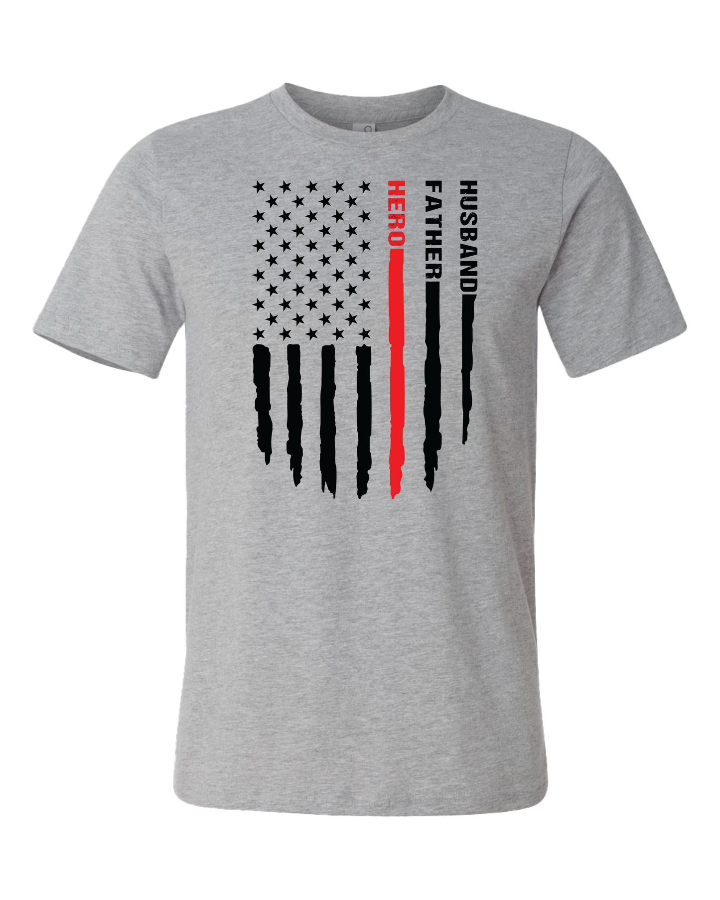 American Flag Husband Father Hero T-Shirt | Fire