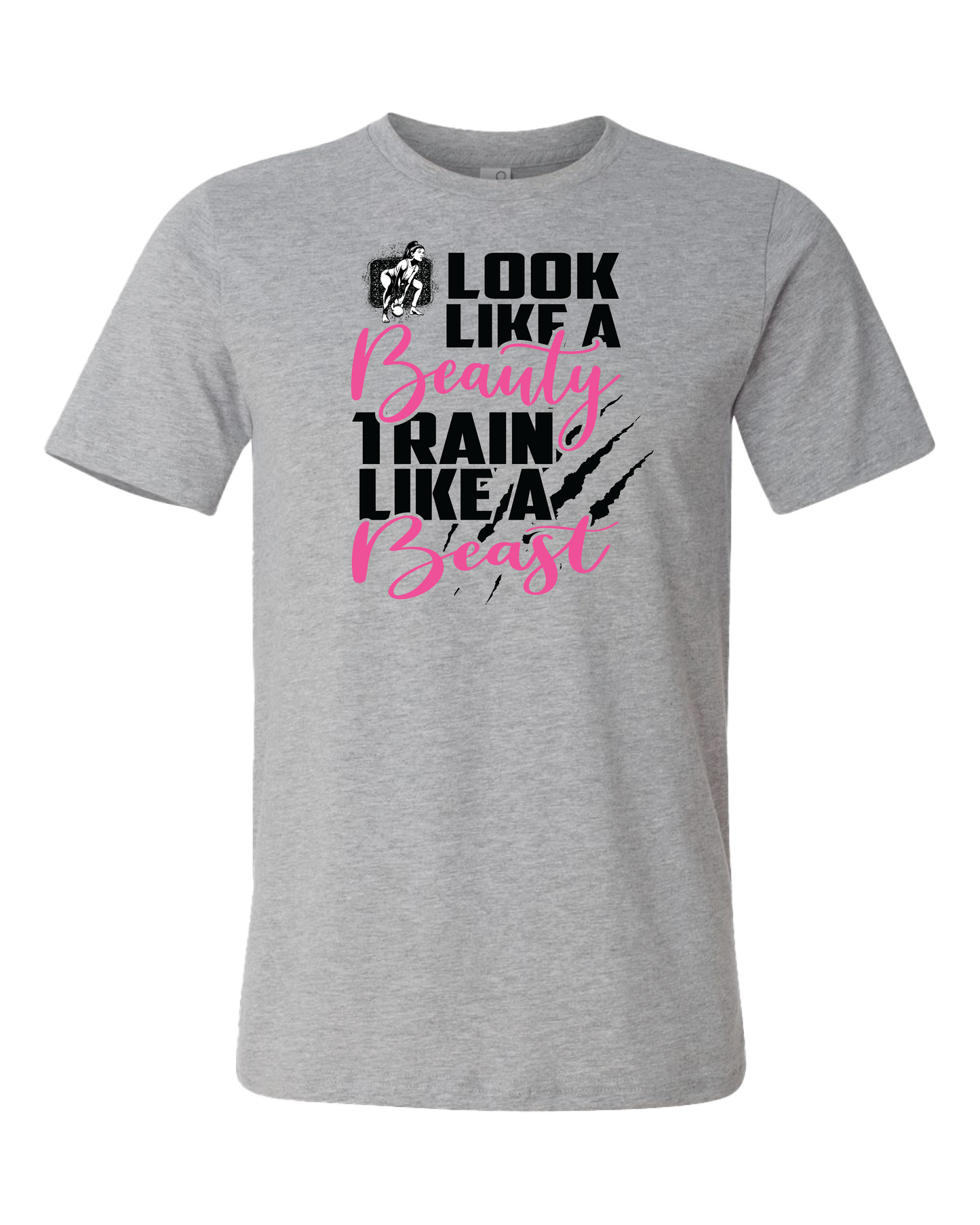 Look Like A Beauty Train Like A Beast T-Shirt | Kettlebell Swing