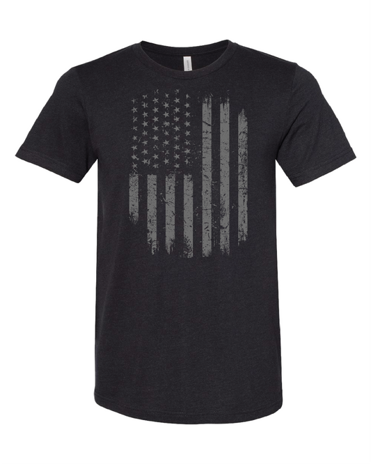 American Flag Distressed T-Shirt | Gray