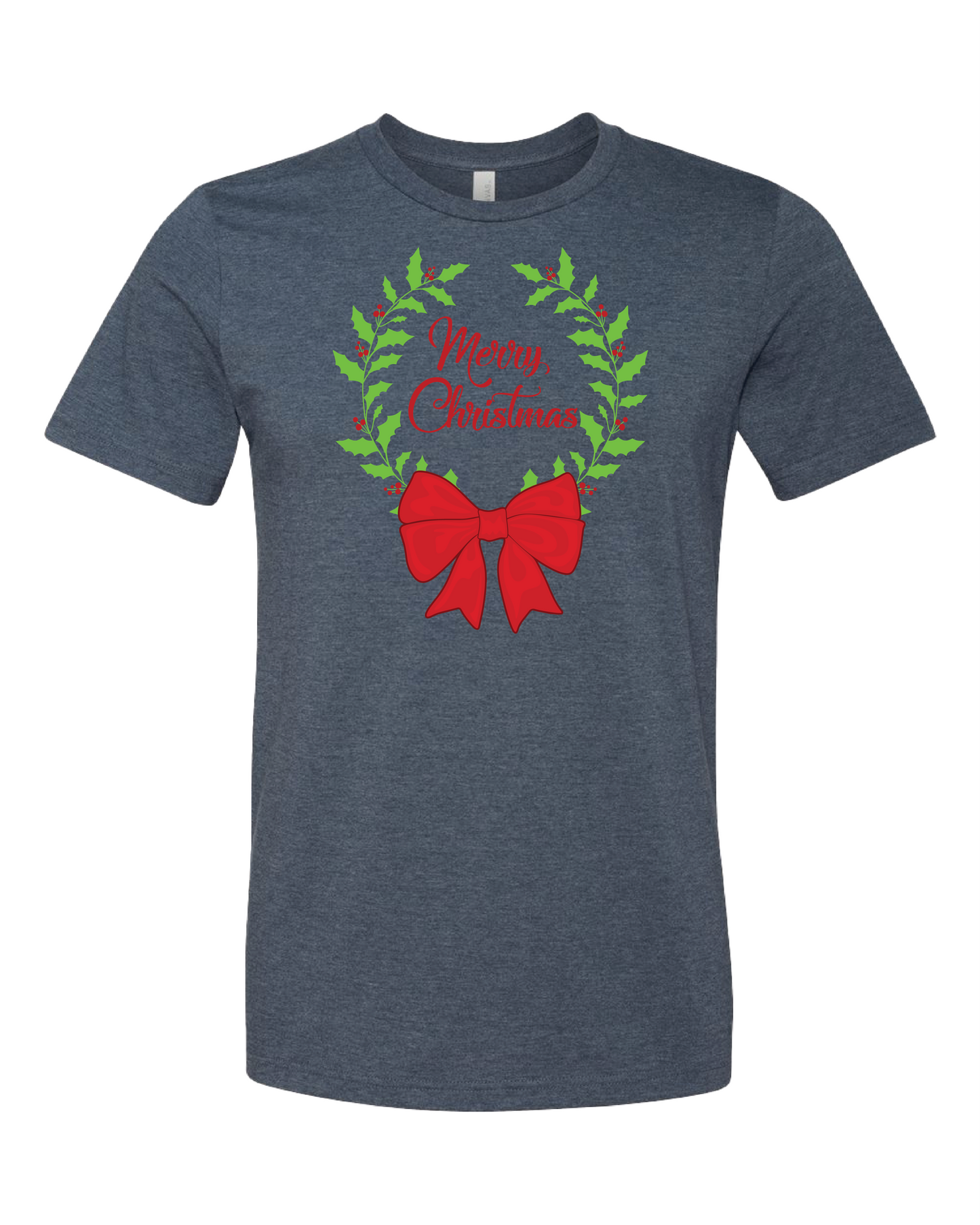 Merry Christmas Wreath T-Shirt | Open Top