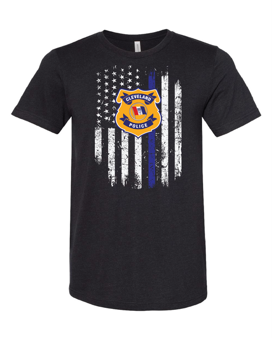 Cleveland Police Badge Thin Blue Line T-Shirt