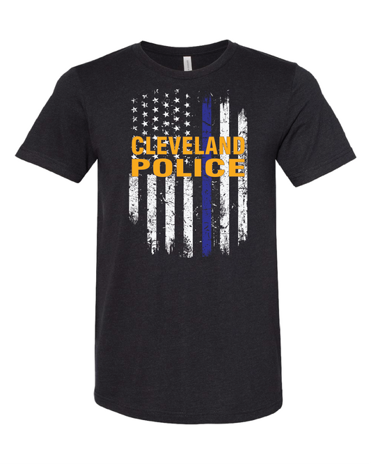 Cleveland Police Thin Blue Line Flag T-Shirt