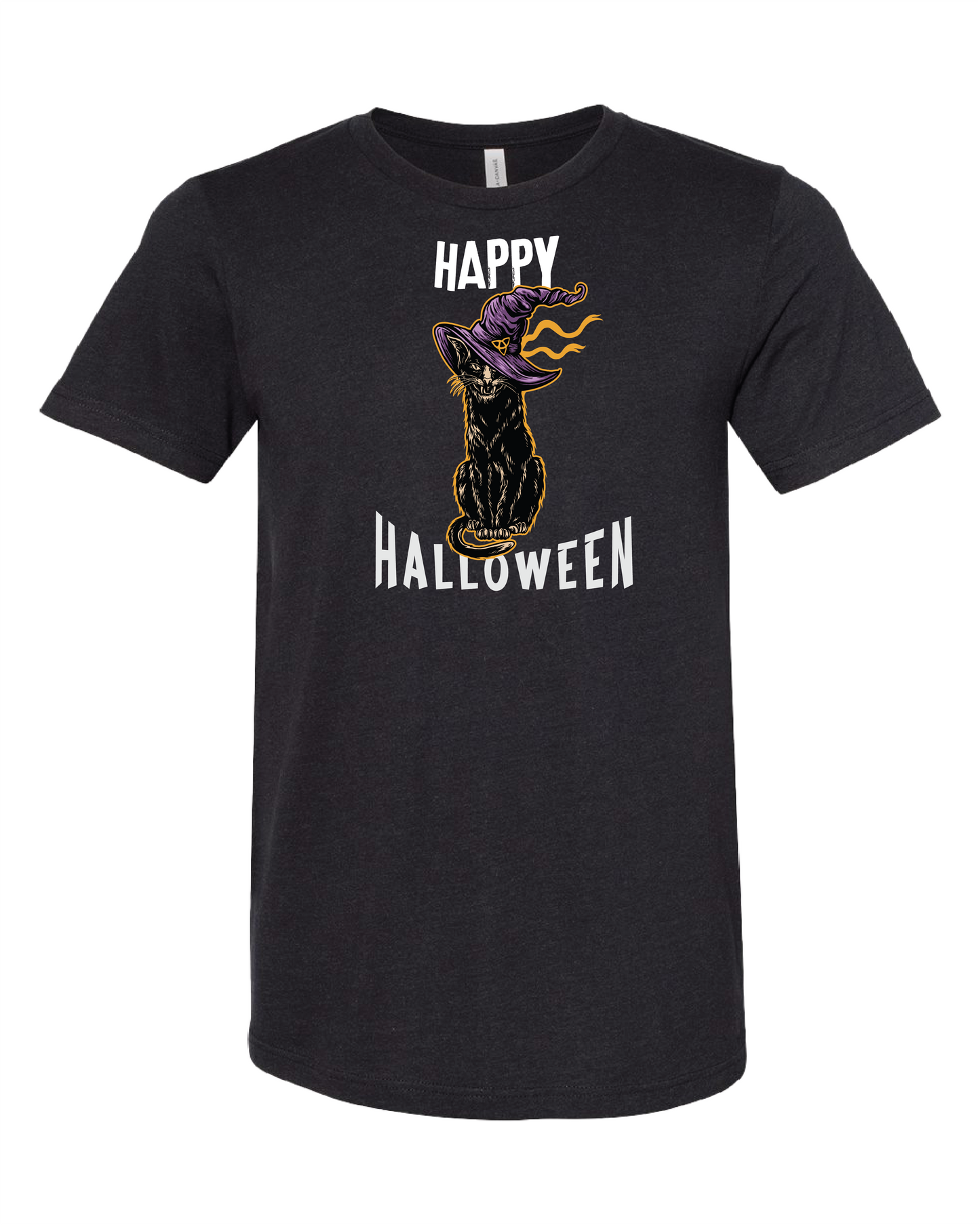 Happy Halloween Cat Wearing A Witch's Hat T-Shirt