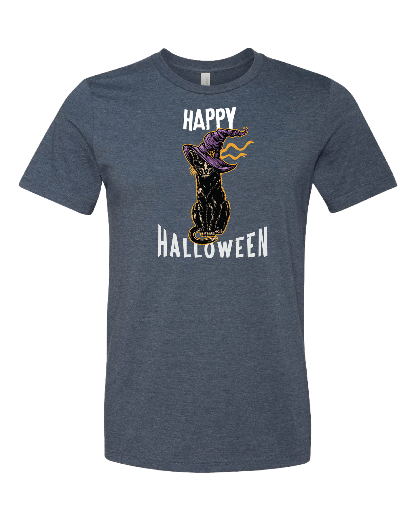 Happy Halloween Cat Wearing A Witch's Hat T-Shirt