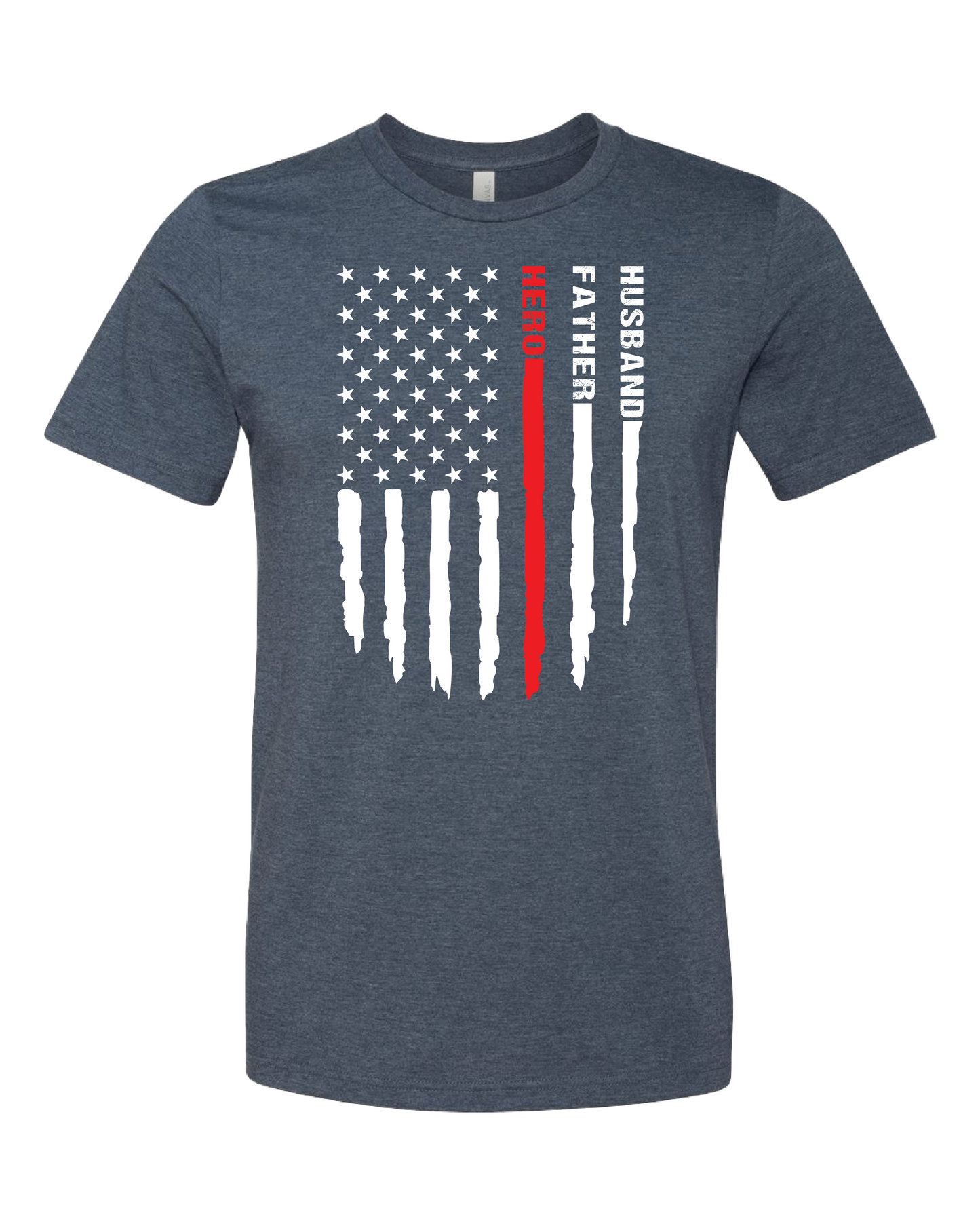 American Flag Husband Father Hero T-Shirt | Fire