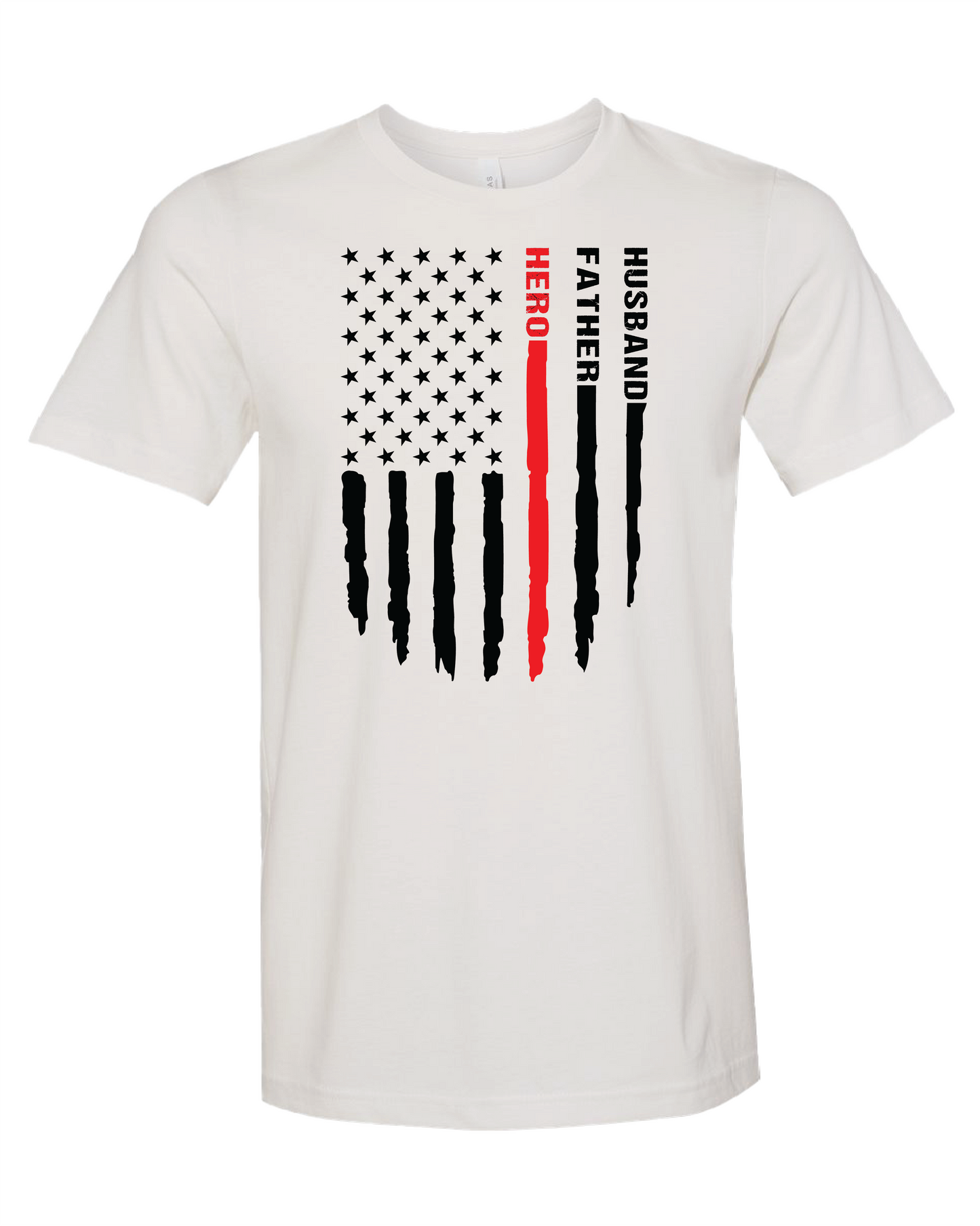 American Flag Husband Father Hero T-Shirt | Fire