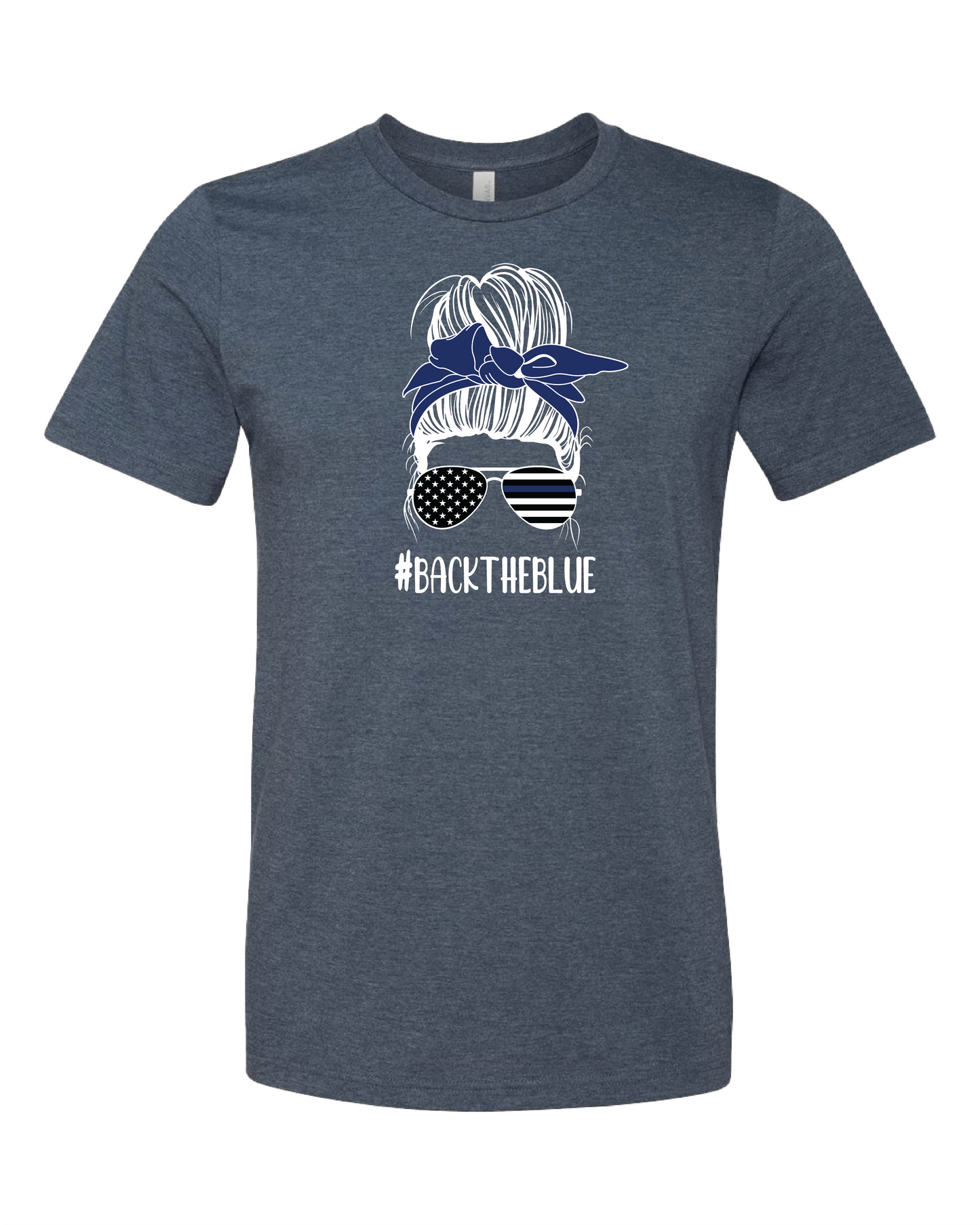 Messy Bun Back The Blue T-Shirt