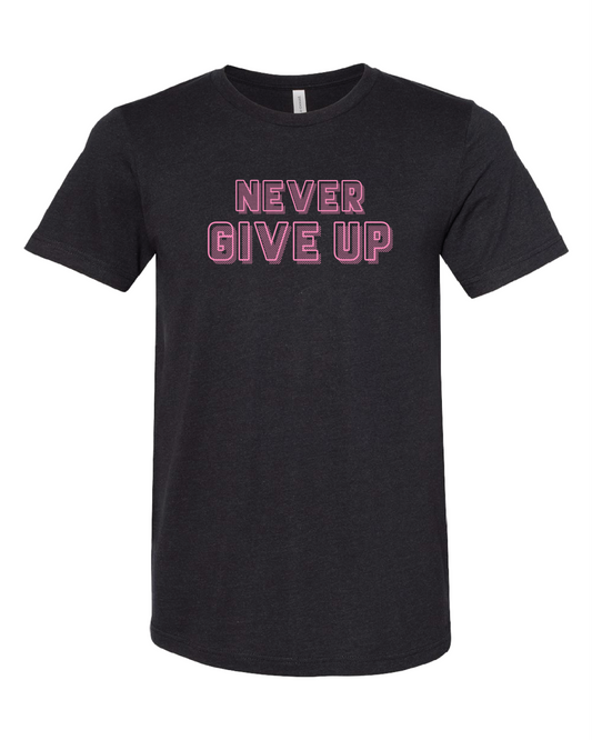 Never Give Up T-Shirt | Light Pink