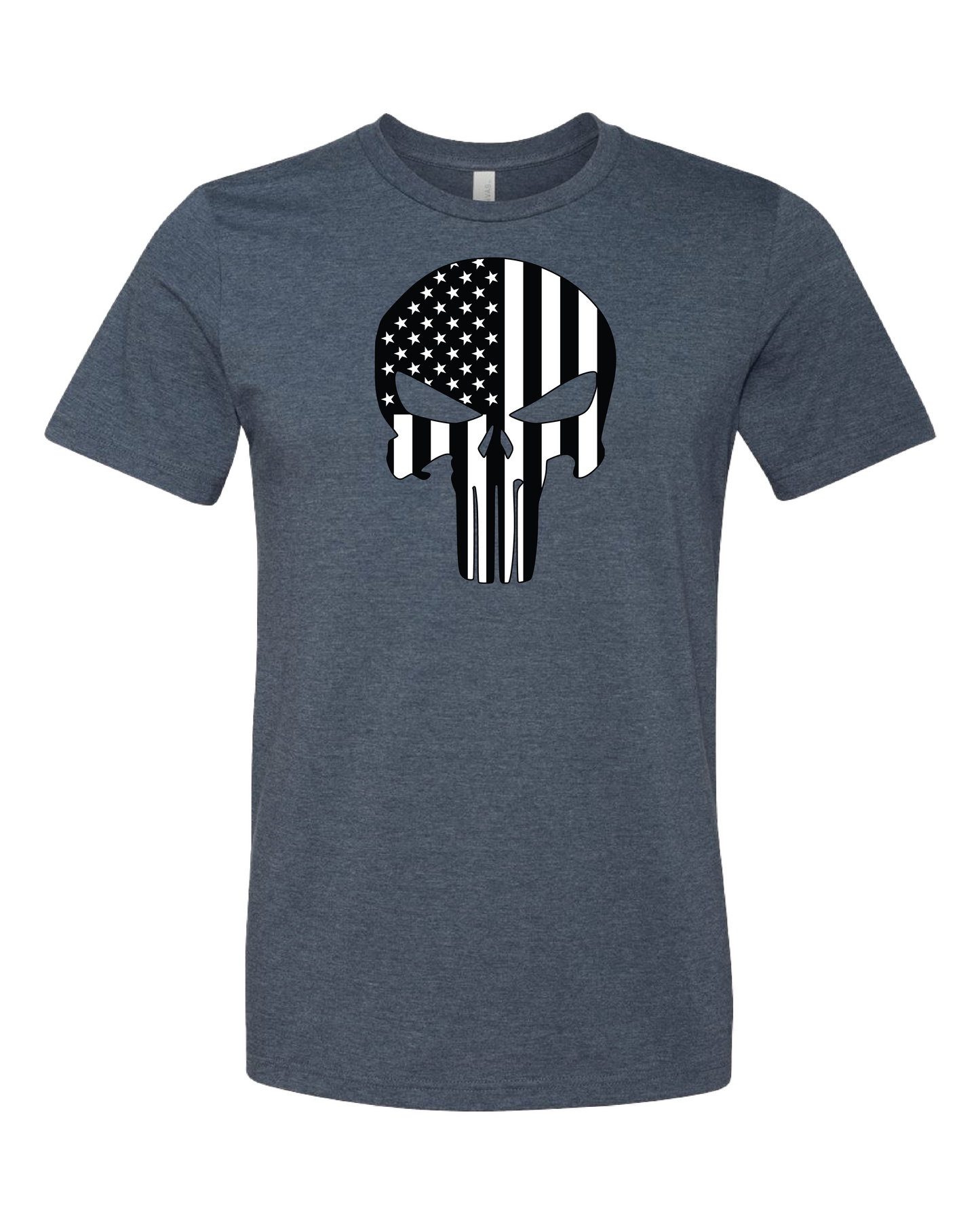 American Flag Skull T-Shirt | Black And White