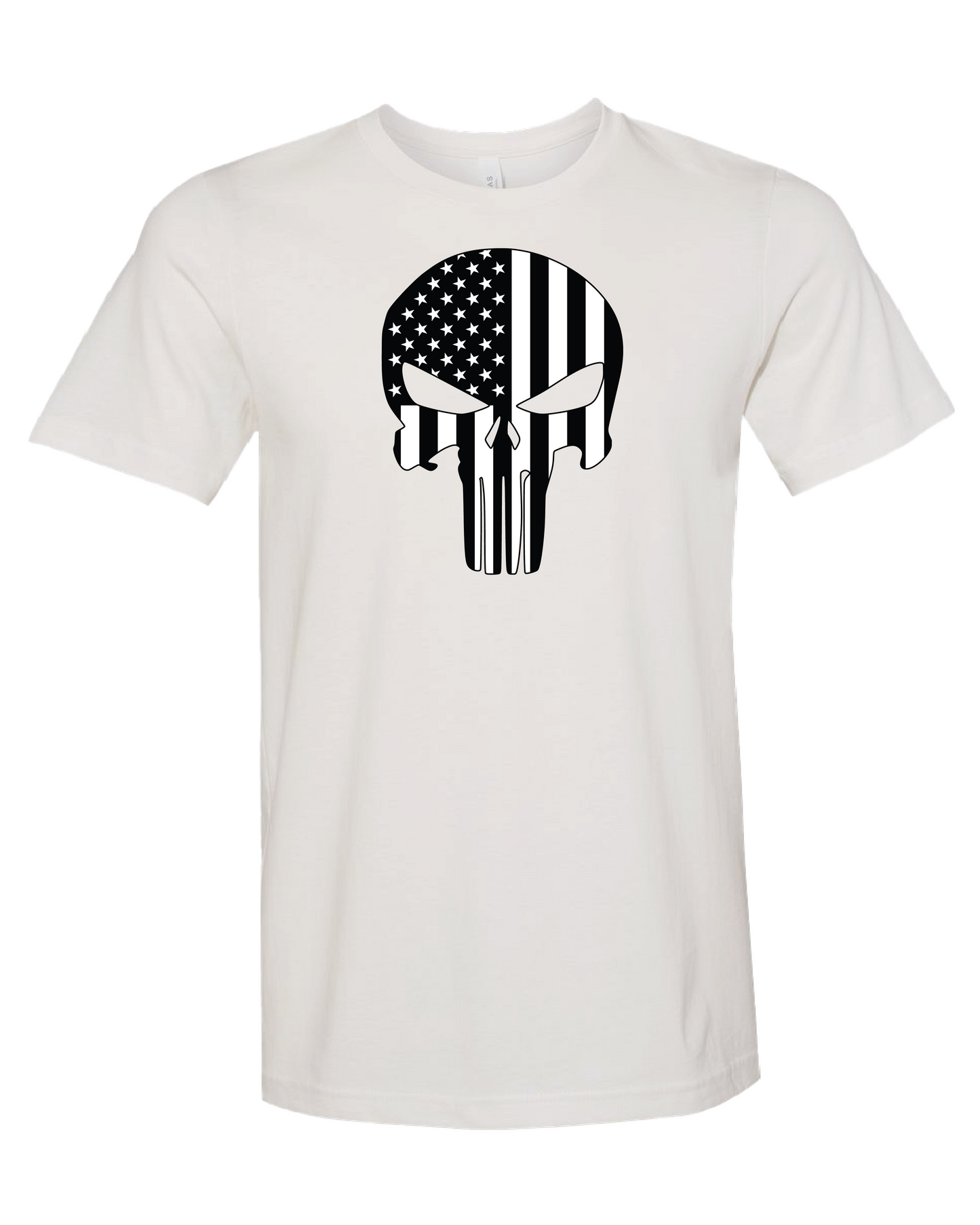 American Flag Skull T-Shirt | Black And White