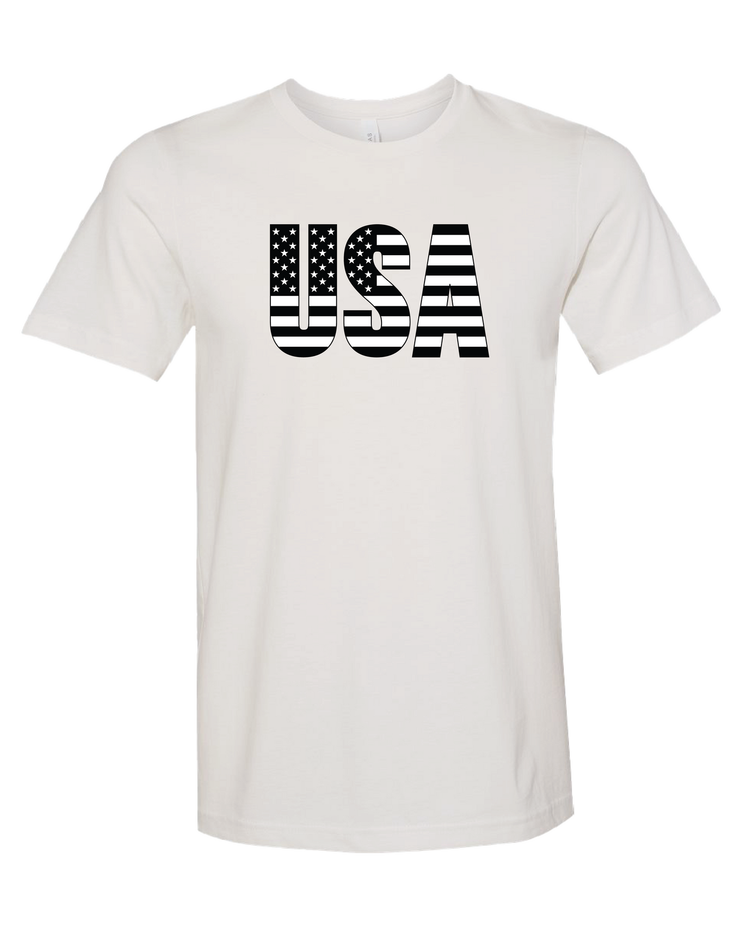 USA American Flag T-Shirt | Black And White