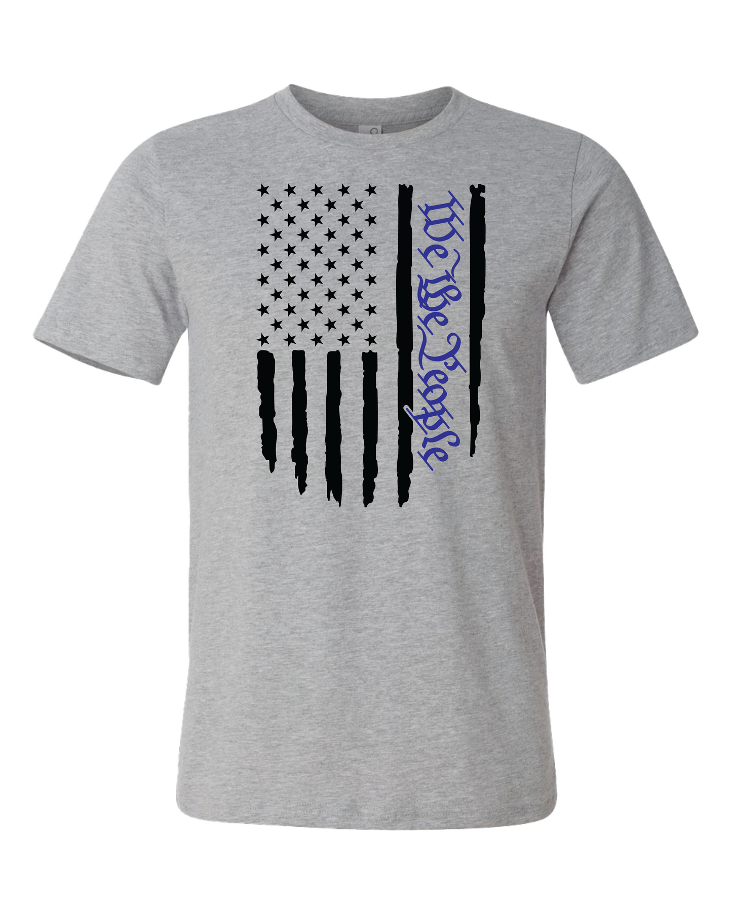 American Flag We The People T-Shirt | White With Blue Writing