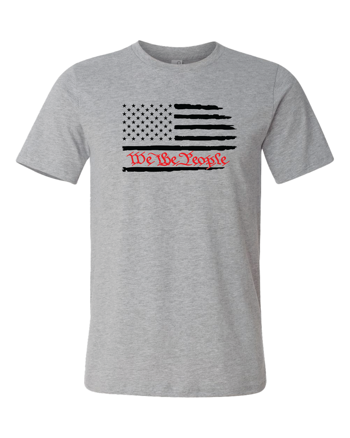 American Flag We The People Horizontal T-Shirt | White With Red Writing