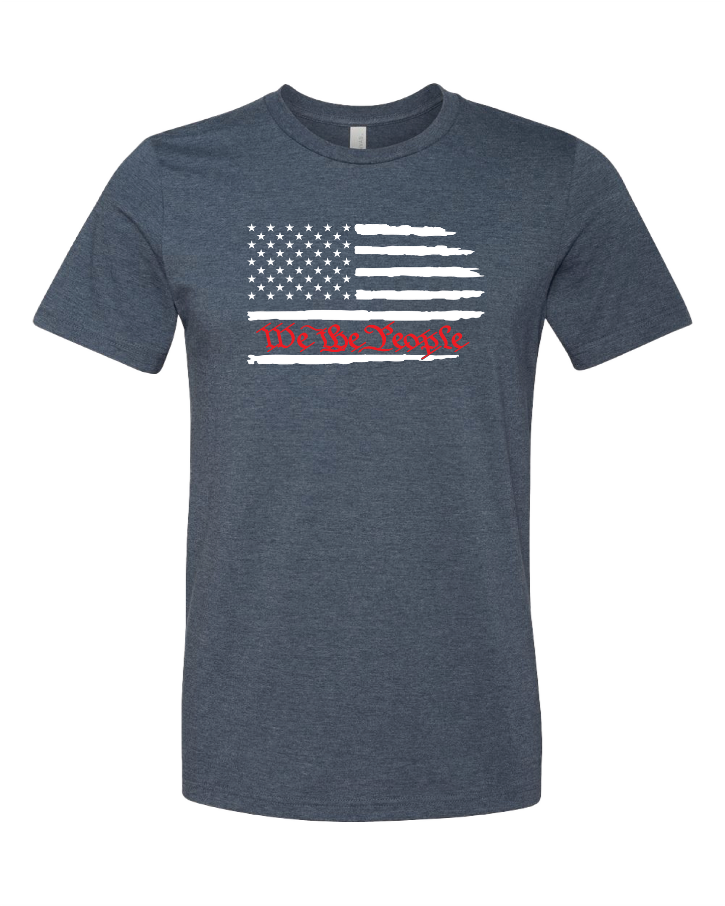 American Flag We The People Horizontal T-Shirt | White With Red Writing