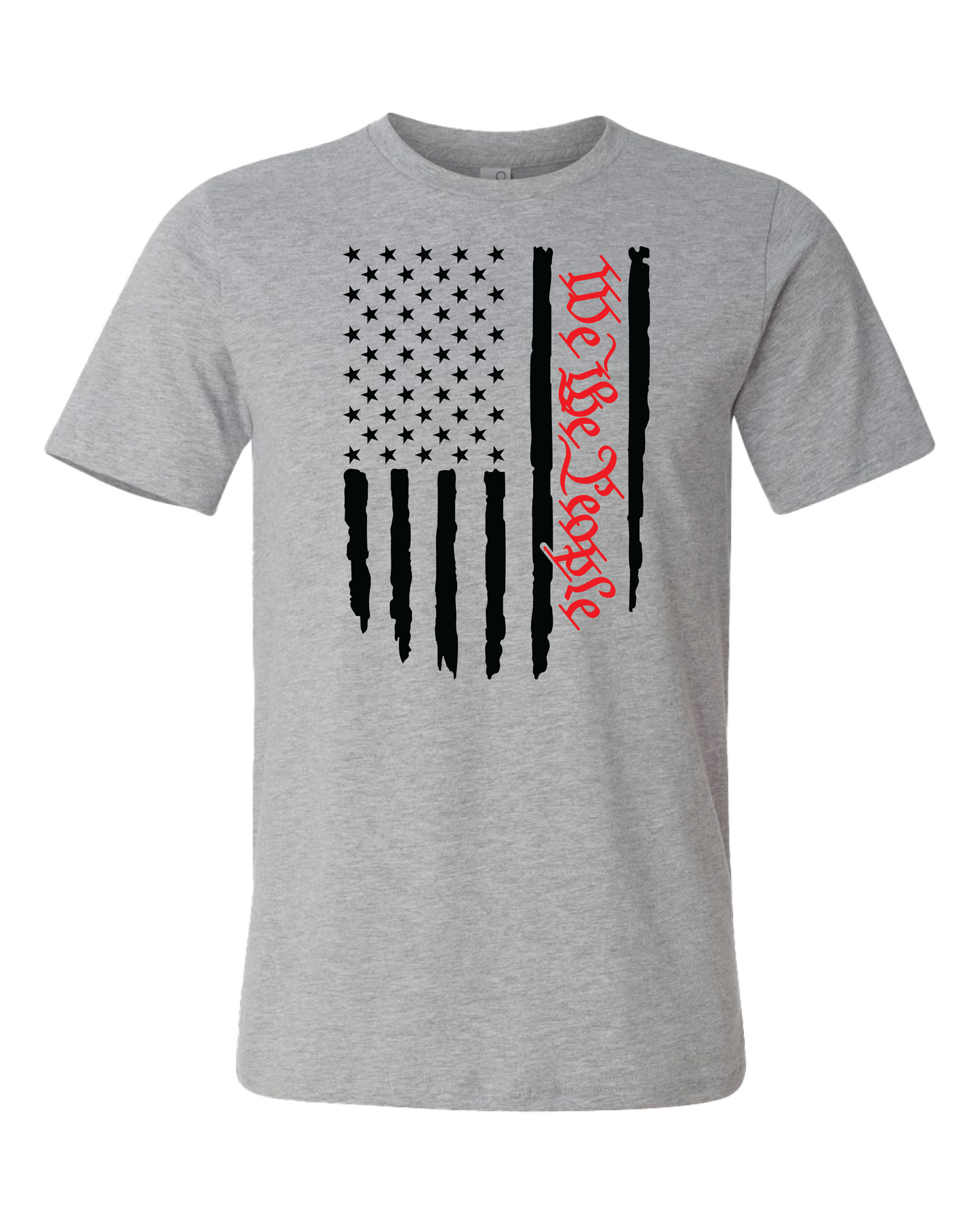 American Flag We The People T-Shirt | White With Red Writing