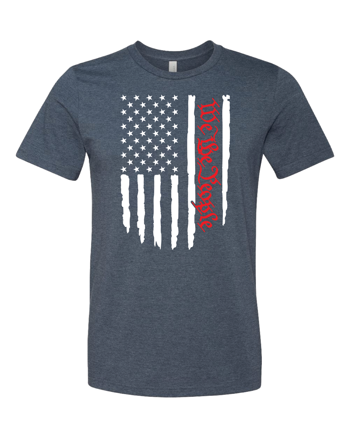 American Flag We The People T-Shirt | White With Red Writing